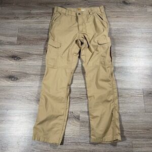 Carhartt Men's Work Pants Force Relaxed Fit Ripstop Cargo 34x34 Tan